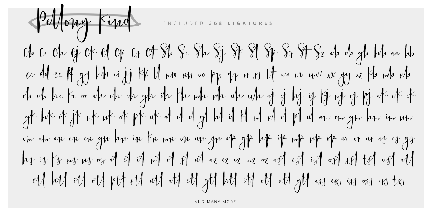 Ejemplo de fuente Pellony Kind Script